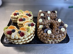 Number cake Fruit  et chocolat